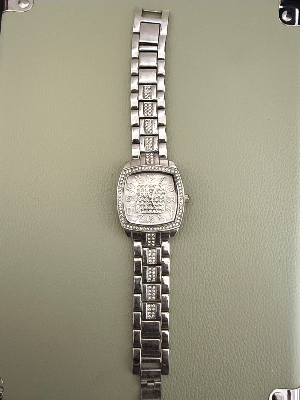 Victoria Wieck Silver Crystal Accent Women's Bracelet Watch
